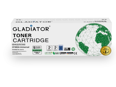 Toner Gladiator HP CE412 CC532 CF382A Universal Couleur Yellow