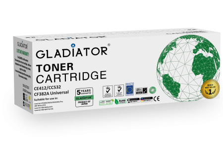 Toner Gladiator HP CE412 CC532 CF382A Universal Couleur Yellow